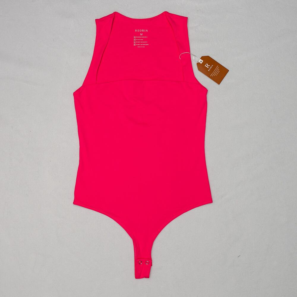 REORIA NWT Pink Buttery Soft High-Neck Sleeveless Bodysuit